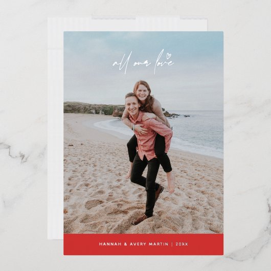 Folie Al onze Liefde Valentijnsdag Kaart - Rood (Envelop)