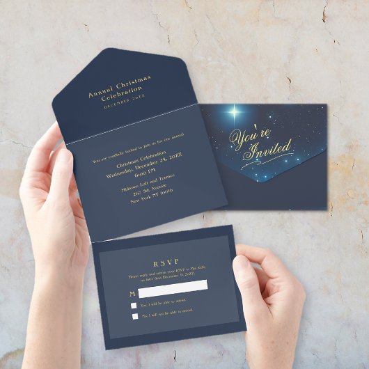 Folie All in One Christmas Star Uitnodiging