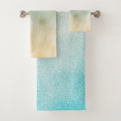 Folie Aqua en Gold Ombre Bad Handdoek (Insitu)