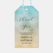 Folie Aqua en Gold Ombre Cadeaulabel (Voorkant)