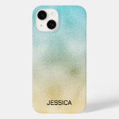 Folie Aqua en Gold Ombre Case-Mate iPhone Case (Achterkant)