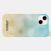Folie Aqua en Gold Ombre Case-Mate iPhone Case (Achterkant (horizontaal))