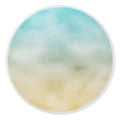 Folie Aqua en Gold Ombre Keramische Knop (Voorkant)