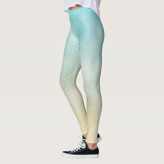 Folie Aqua en Gold Ombre Leggings (Links)
