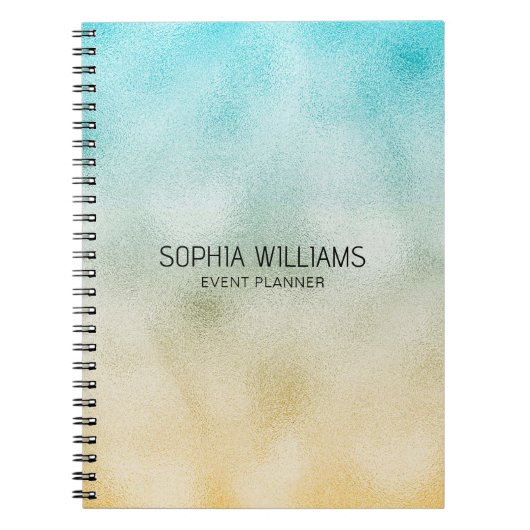 Folie Aqua en Gold Ombre Notitieboek (Voorkant)