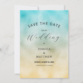 Folie Aqua en Gold Ombre Save The Date