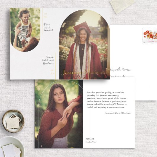 Folie Arch 2 Foto daarna/Now Afstuderen kondiging Uitnodiging