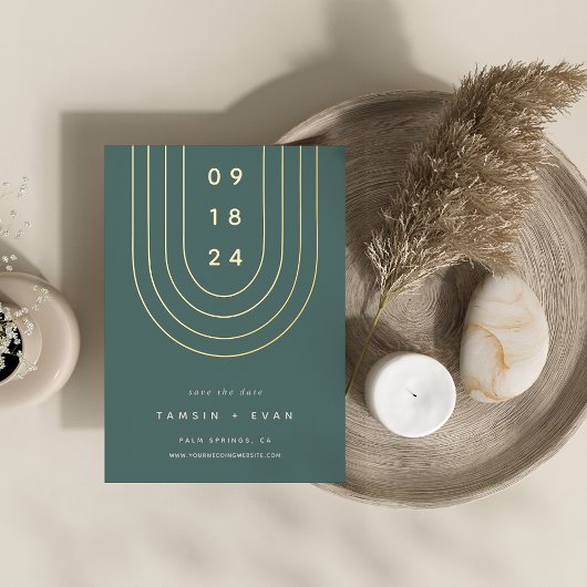 Folie Arch | Moderne minimale opslagtijd voor de K Folie Uitnodiging