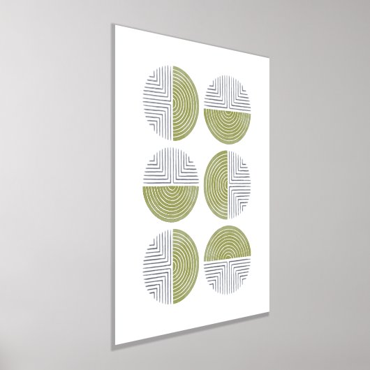 Folie Army Green Circle Geometrische kunst Print P (Laagn)