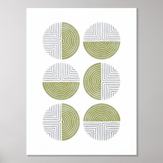 Folie Army Green Circle Geometrische kunst Print P (Voorkant)