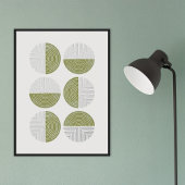 Folie Army Green Circle Geometrische kunst Print P