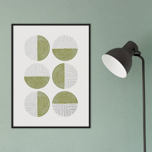 Folie Army Green Circle Geometrische kunst Print P