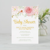 Folie Baby shower Invitation Uitnodiging (Staand Voorkant)