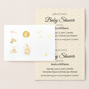 Folie Baby Shower Uitnodiging Luxe Elegantie