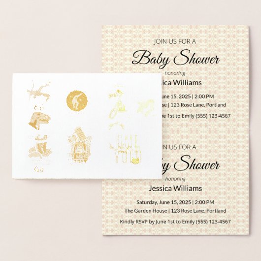 Folie Baby Shower Uitnodiging | Luxe Elegantie (Display)