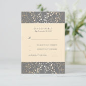 Folie Baby's Breath Wedding RSVP Kaarten Kaartje (Staand voorkant)