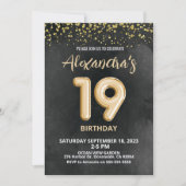 Folie Ballon 19e Verjaardagsuitnodiging Kaart (Voorkant)