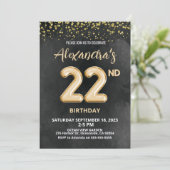 Folie ballon 22e verjaardagsuitnodiging kaart (Staand voorkant)