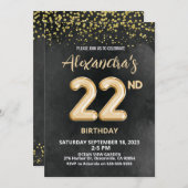 Folie ballon 22e verjaardagsuitnodiging kaart (Voorkant / Achterkant)