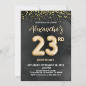 Folie ballon 23e verjaardagsuitnodiging kaart (Voorkant)