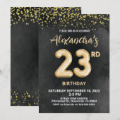 Folie ballon 23e verjaardagsuitnodiging kaart (Voorkant / Achterkant)