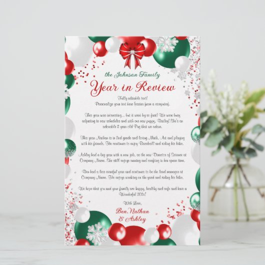 Folie Ballon Kerstbrief Sjabloon Briefpapier (Staand voorkant)