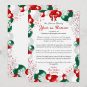 Folie Ballon Kerstbrief Sjabloon Briefpapier Kaart (Voorkant / Achterkant)