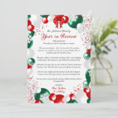 Folie Ballon Kerstbrief Sjabloon Briefpapier Kaart (Staand voorkant)