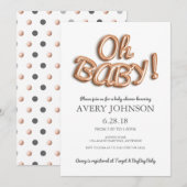 Folie ballon Oh Baby uitnodiging (Voorkant / Achterkant)