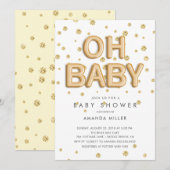 Folie ballonnen op Baby Neutral doucheuitnodiginge Kaart (Voorkant / Achterkant)