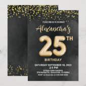 Folie Balloon 25e Verjaardagsuitnodiging Kaart (Voorkant / Achterkant)