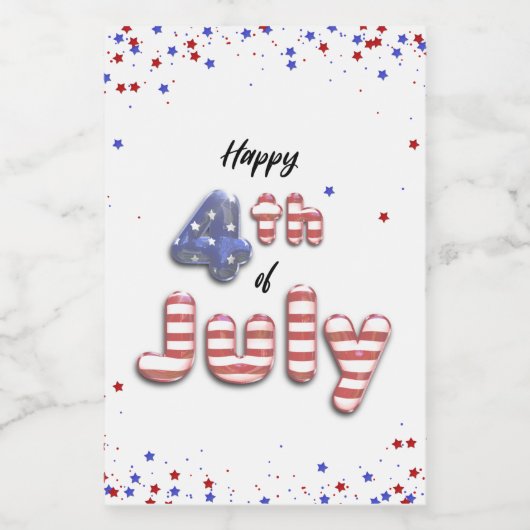 Folie Balloons Stars Stripes Food Label Voedselcontainer Etiket (Enkel label)