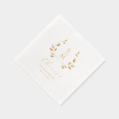 Folie Blad Bruiloft Monogram Servetten (Rechts)