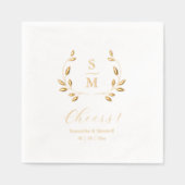 Folie Blad Bruiloft Monogram Servetten (Voorkant)