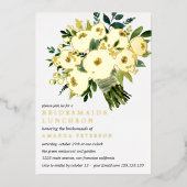 Folie Bloem | Bruidsmeisjes Lunch Bruiloft  Uitnodiging (Voorkant)