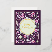 Folie Bloemen Moederdag Folie Feestdagen Briefkaart (Voorkant / Achterkant)