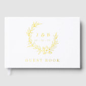  Folie Bloemenkrans Monogram Huwelijk Gastenboek (Voorkant)