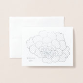  Folie Bloemontwerp Blank Dank u kaart (Voorkant met envelop)