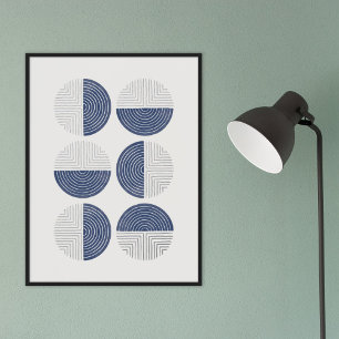 Folie Blue Circle geometrische kunst print Poster