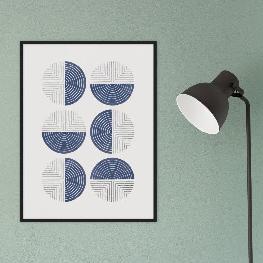 Folie Blue Circle geometrische kunst print Poster