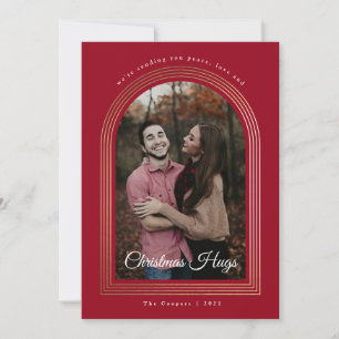 Folie bogen Kerst omhelzingen foto kerstkaart Kaart
