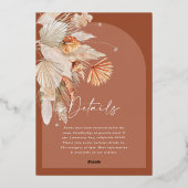 folie bohemian terracotta pampas gras save the dat folie uitnodiging (Achterkant)