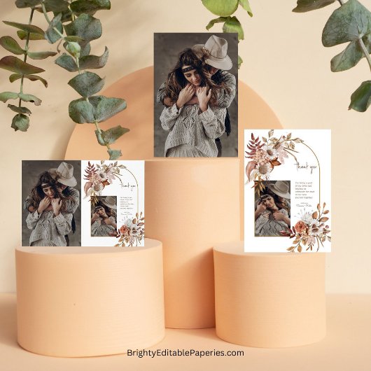 Folie Boho Cowboy & bruid bruiloft bedankje Kaarten