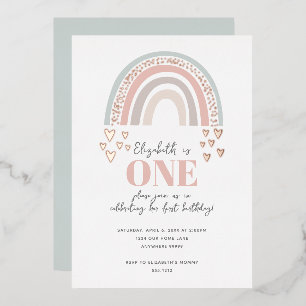 Folie Boho Rainbow Birthday Folie Uitnodiging