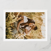 Folie boog foto opslaan van de datum minimale brui uitnodiging (Achterkant)