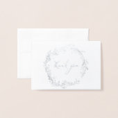 Folie Botanische krans trouwfoto dank u kaart (Voorkant met envelop)