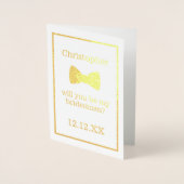 Folie Bow Stropdas Bridesman Voorstel Groomsman Ka Folie Kaarten (Voorkant)