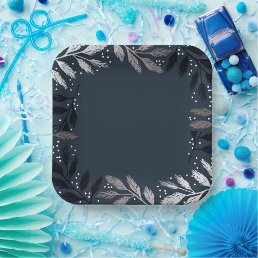 Folie Branches kerstfeest Papieren Bordje (Feest)