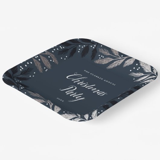 Folie Branches kerstfeestpapier Bord (Gebogen)