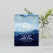 Folie Briefkaart Blauwe Waterverf Uitnodiging Sjab (Staand Voorkant)